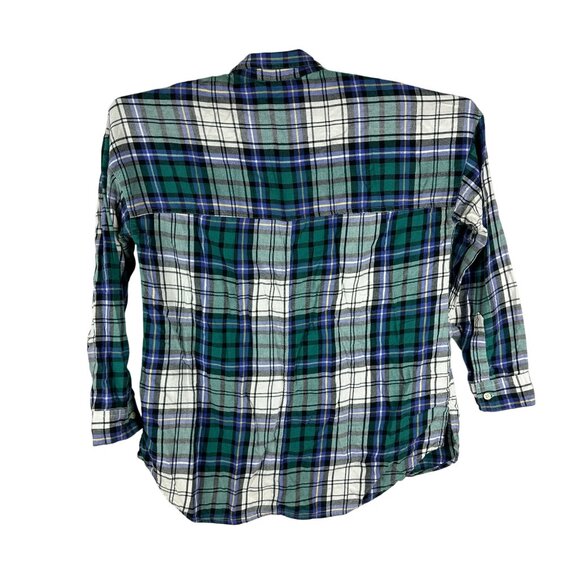 Old Navy The Boyfriend Shirt Plaid Flannel Button-Down For Women Size L - Picture 2 of 5